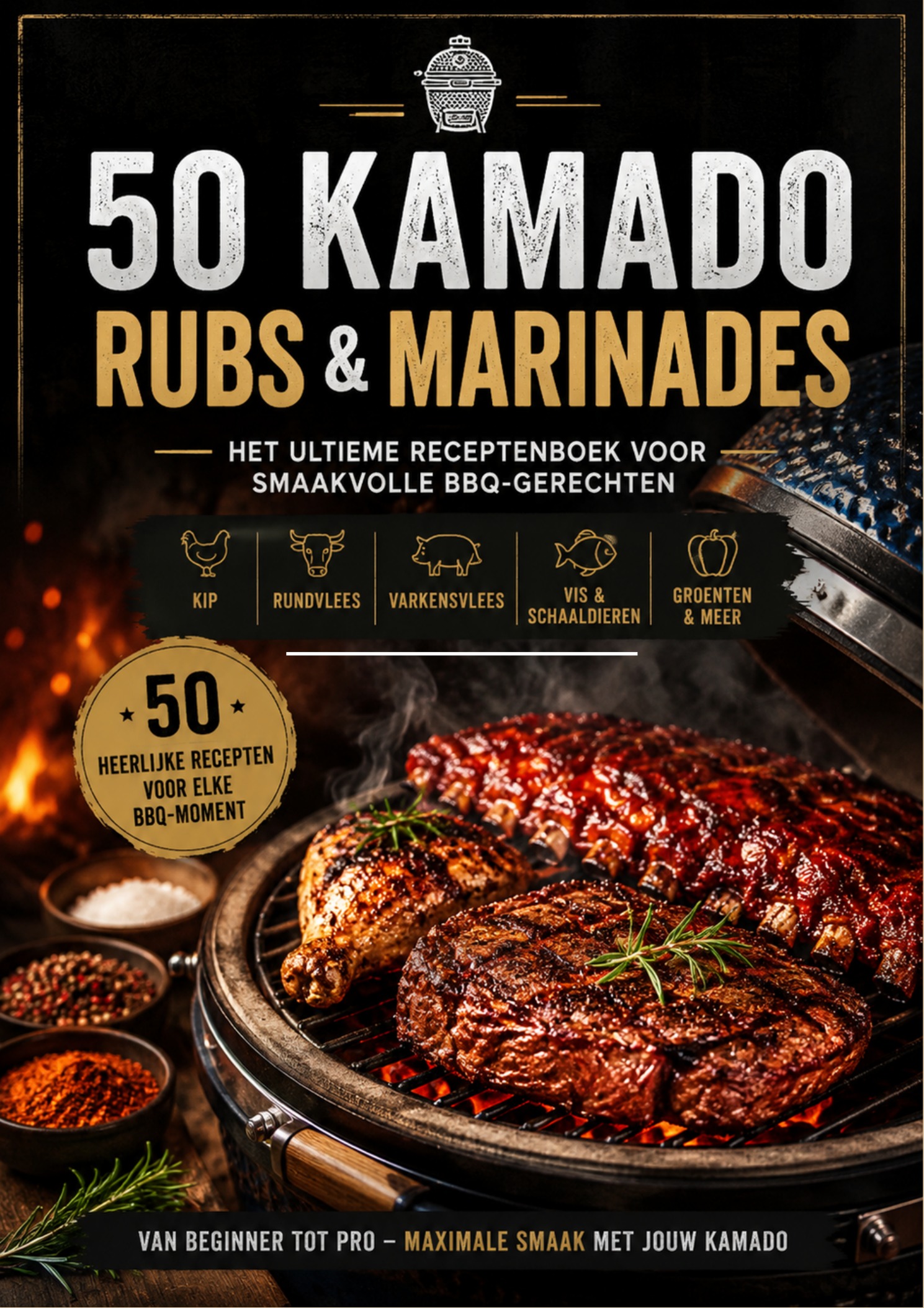 Voorkant van het e-book 50 Kamado Rubs & Marinades