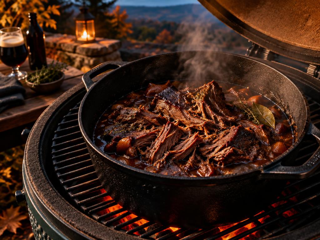 Pulled beef met donker bier
